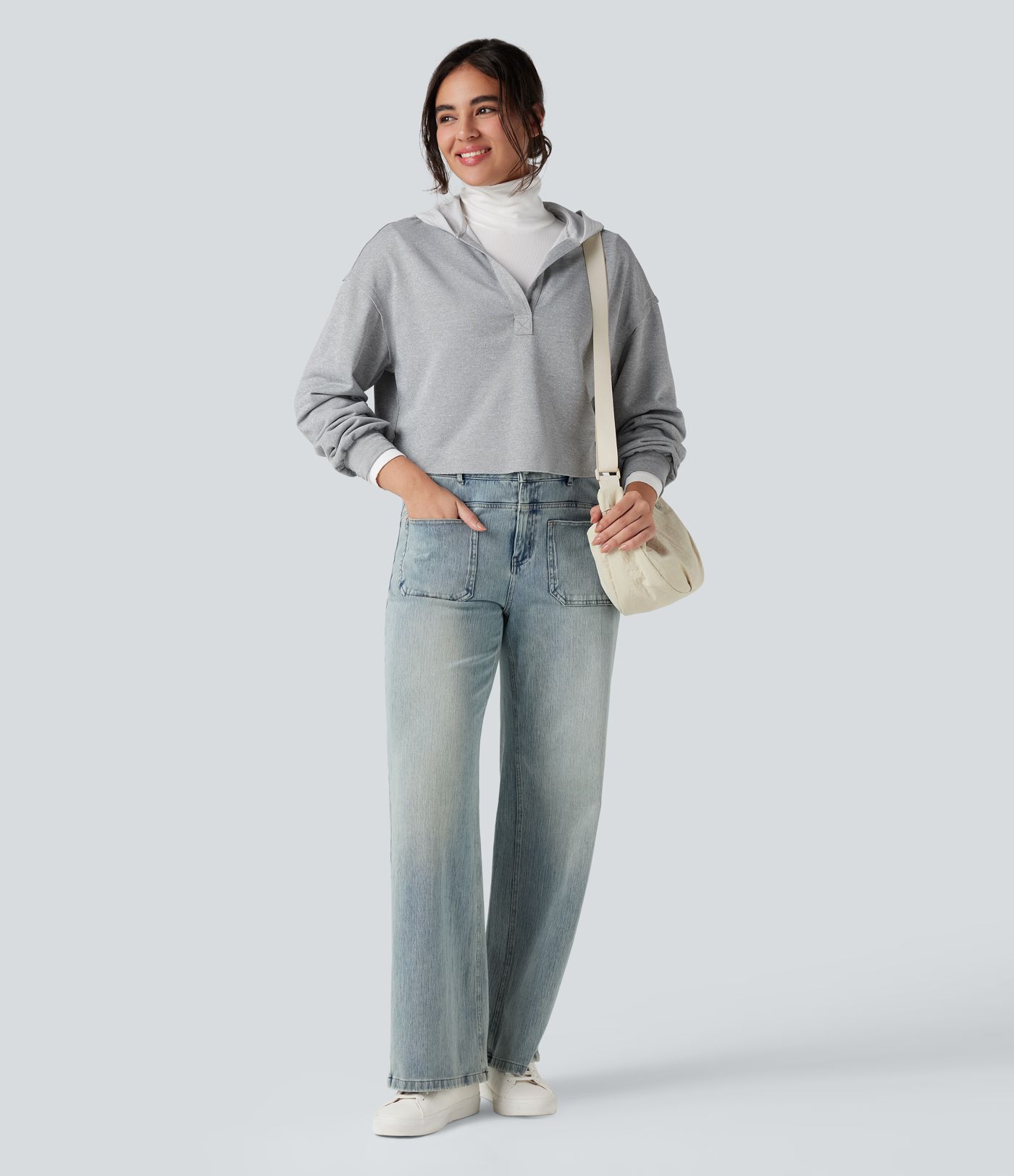 Hooded Long Sleeve Relaxed Casual Sweatshirt