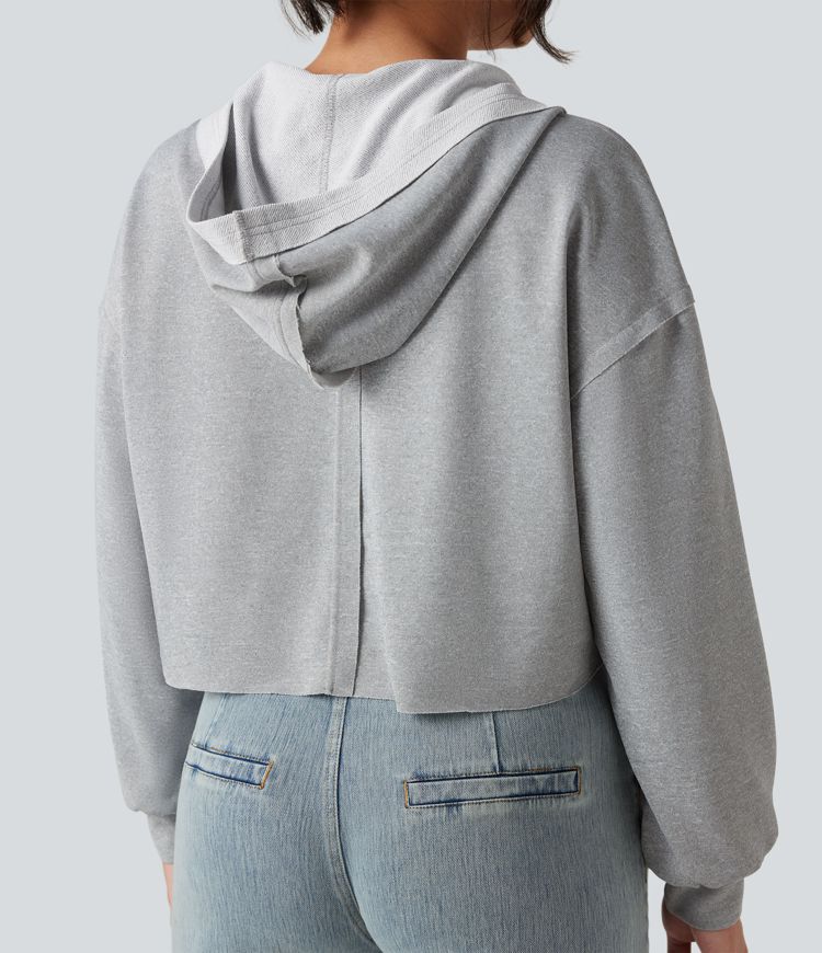 Hooded Long Sleeve Relaxed Casual Sweatshirt