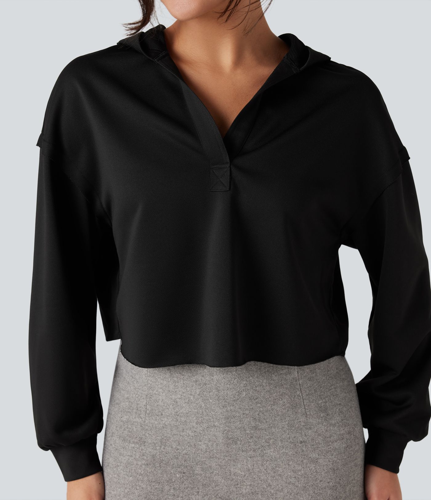 Hooded Long Sleeve Relaxed Casual Sweatshirt