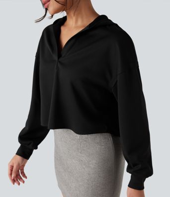 Hooded Long Sleeve Relaxed Casual Sweatshirt