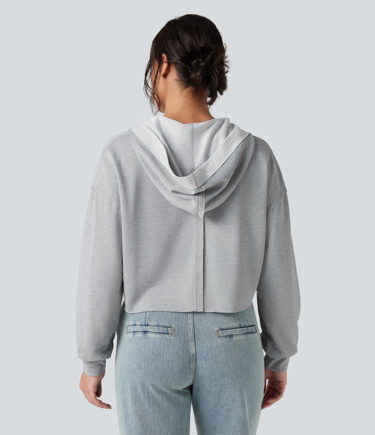 Hooded Long Sleeve Relaxed Casual Sweatshirt