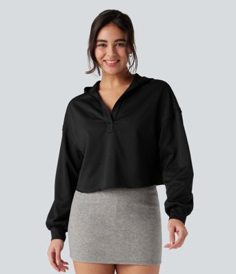 Hooded Long Sleeve Relaxed Casual Sweatshirt