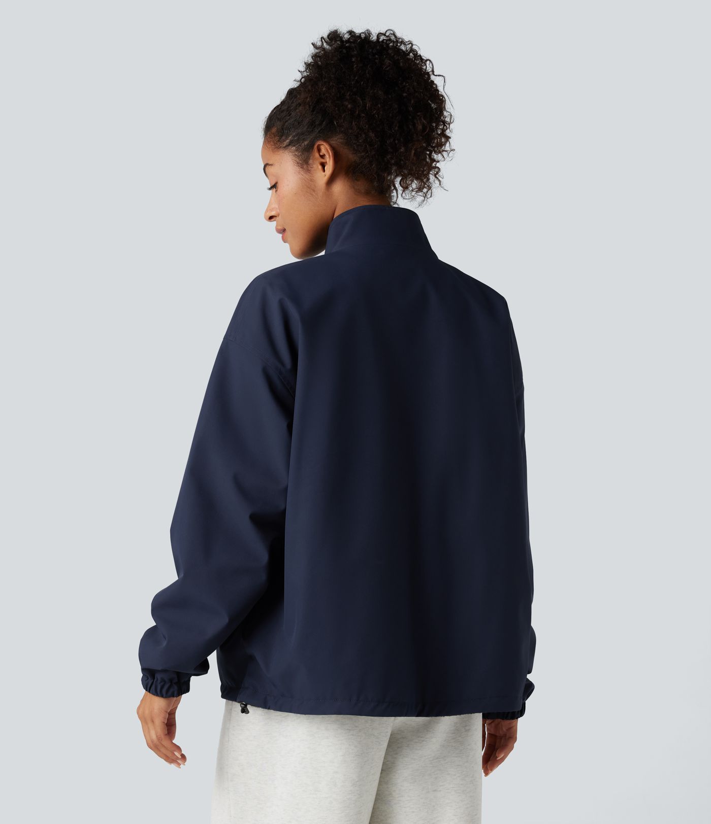 Chaqueta reversible de polar para senderismo con cuello alto, mangas largas, cremallera y bolsillos (dos estilos en uno)