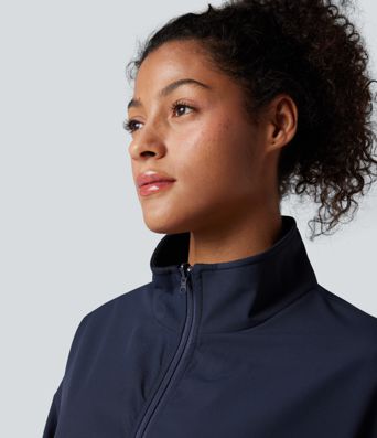 Chaqueta reversible de polar para senderismo con cuello alto, mangas largas, cremallera y bolsillos (dos estilos en uno)