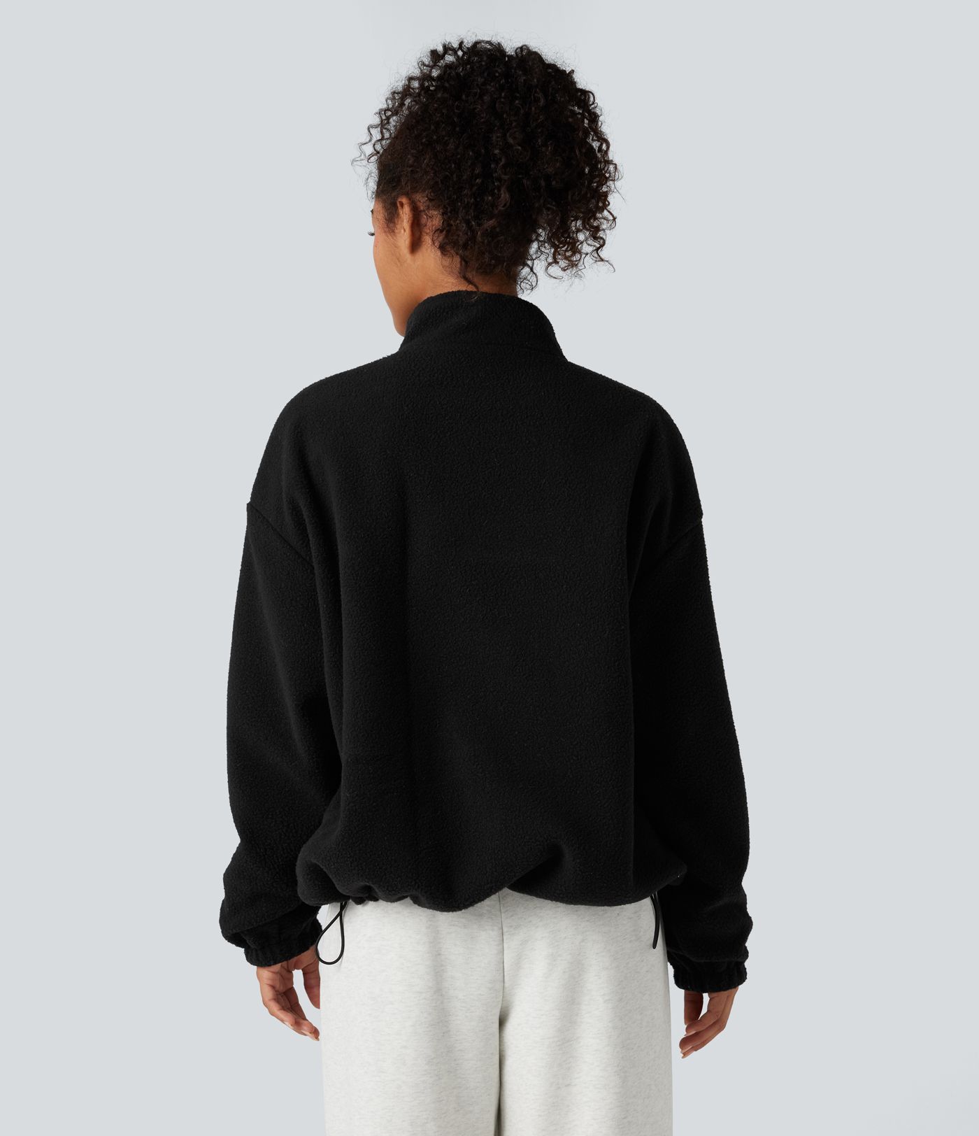 Chaqueta reversible de polar para senderismo con cuello alto, mangas largas, cremallera y bolsillos (dos estilos en uno)