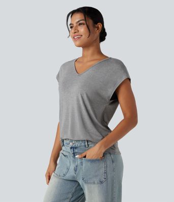 V Neck Short Sleeve Casual T-Shirt V Neck Short Sleeve Casual T-Shirt