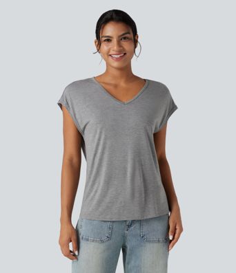 V Neck Short Sleeve Casual T-Shirt V Neck Short Sleeve Casual T-Shirt