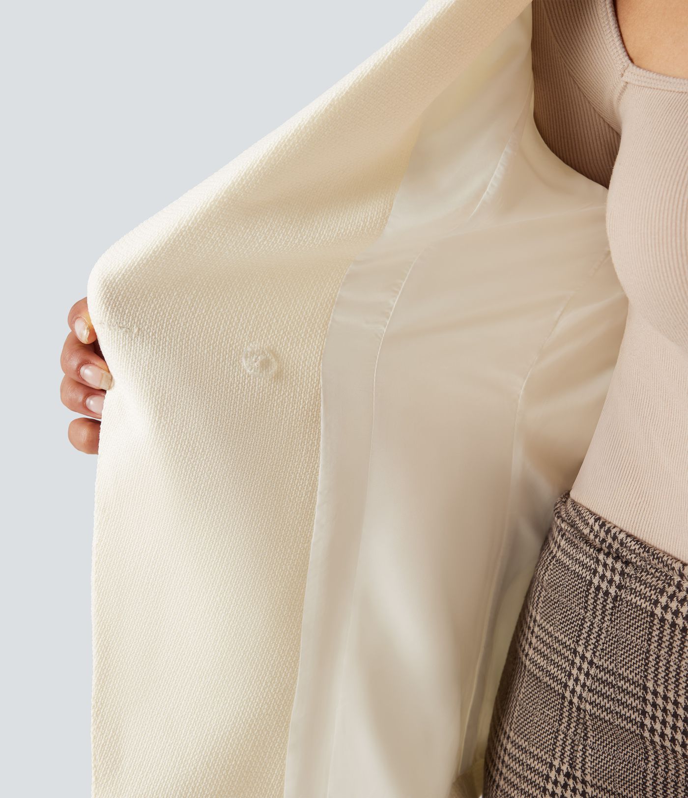 Notched Collar Long Sleeve Work Blazer with Pockets