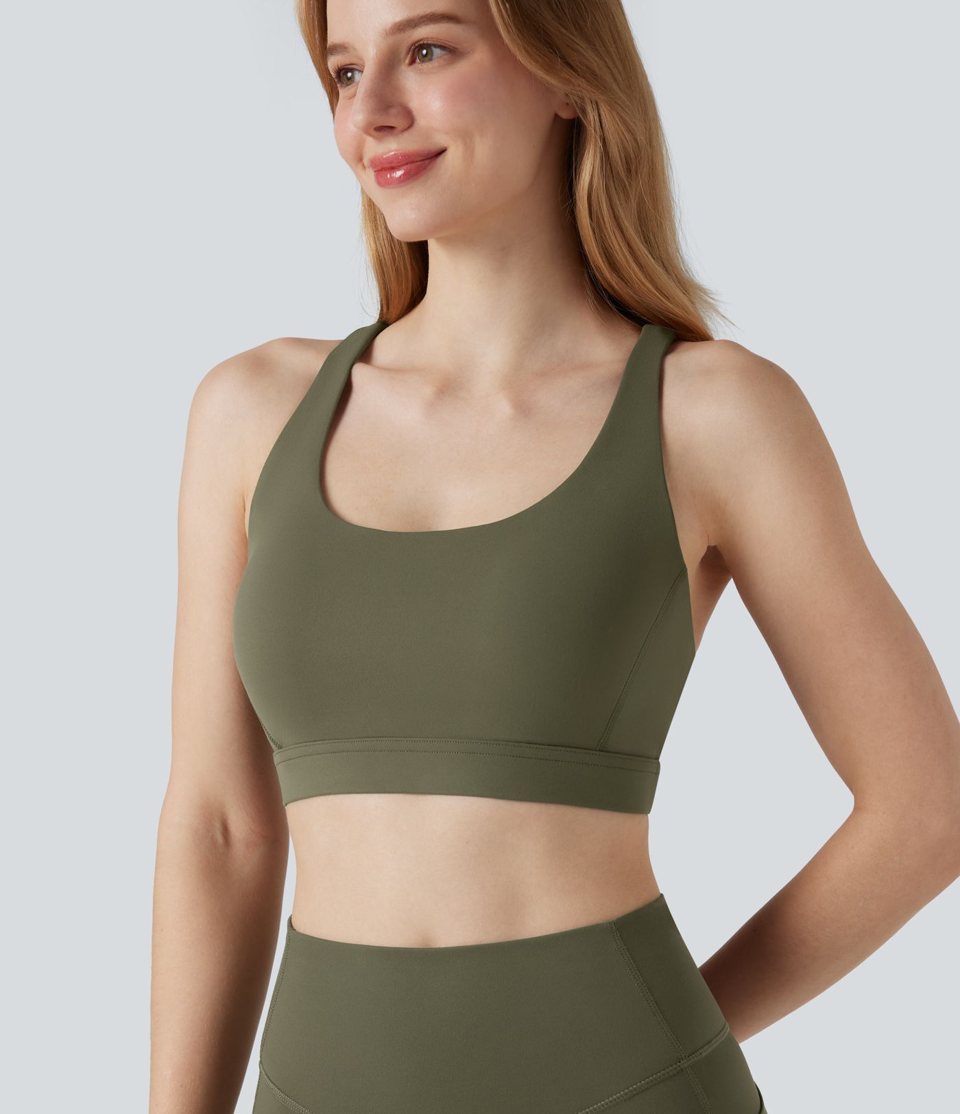 Halara UltraSculpt™ Light Support Push-Up Crisscross Backless Yoga Sports Bra