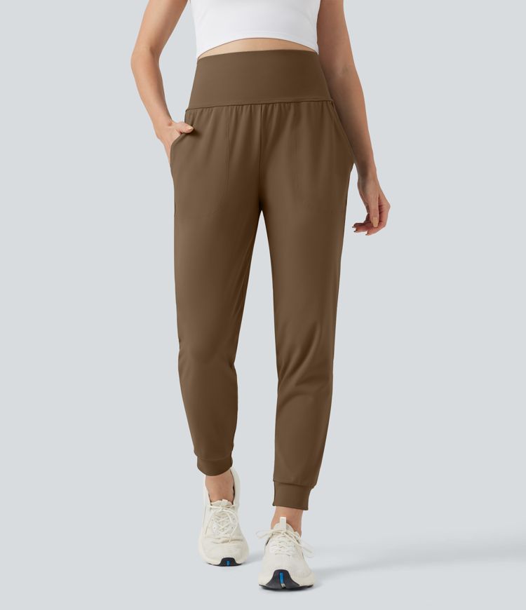 DayStretch Mid Rise Tummy Control Running Joggers with Pockets