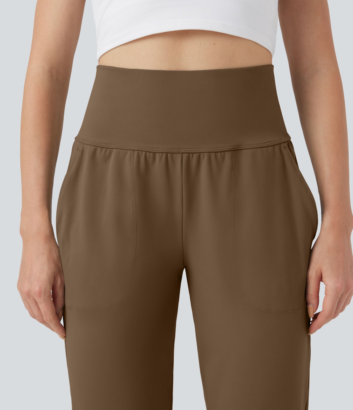 DayStretch Mid Rise Tummy Control Running Joggers with Pockets