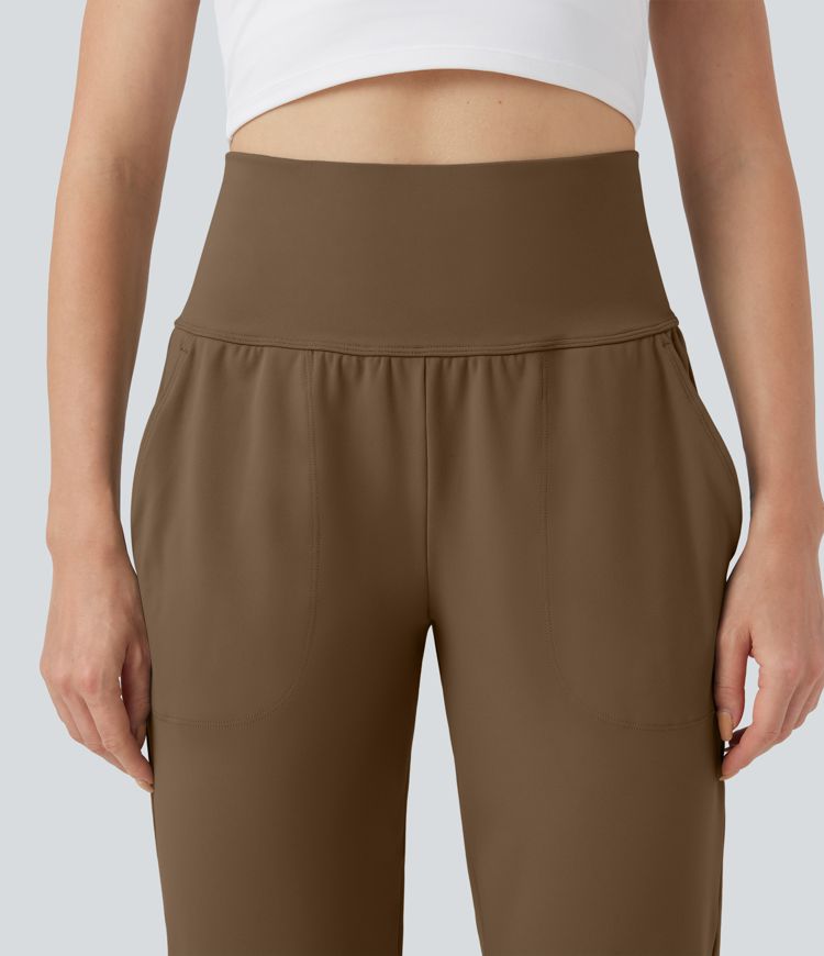 DayStretch Mid Rise Tummy Control Running Joggers with Pockets