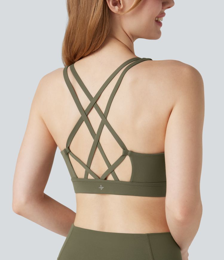 Halara UltraSculpt™ Light Support Push-Up Crisscross Backless Yoga Sports Bra