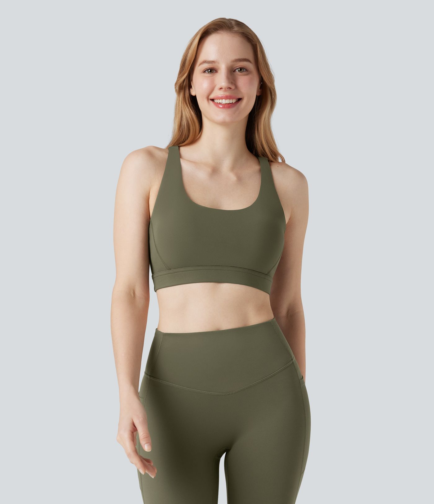 Halara UltraSculpt™ Light Support Push-Up Crisscross Backless Yoga Sports Bra