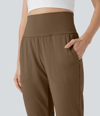DayStretch Mid Rise Tummy Control Running Joggers with Pockets