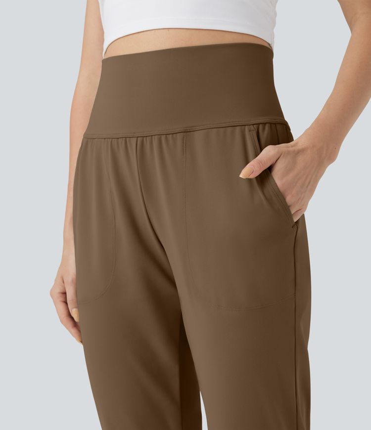 DayStretch Mid Rise Tummy Control Running Joggers with Pockets