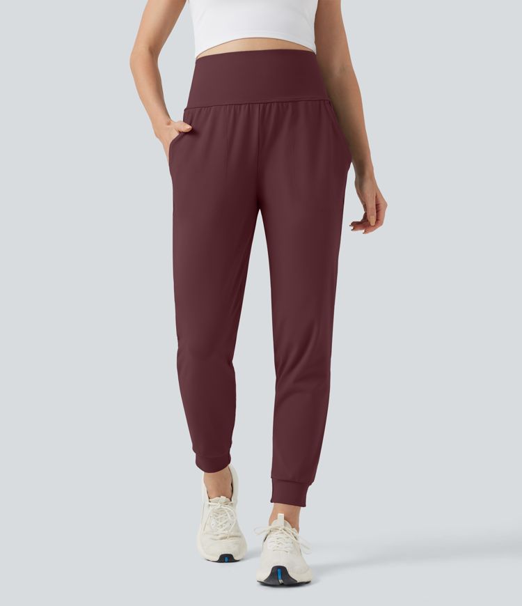 DayStretch Mid Rise Tummy Control Running Joggers with Pockets