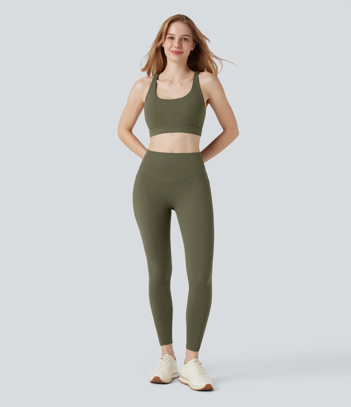 Halara UltraSculpt™ Light Support Push-Up Crisscross Backless Yoga Sports Bra