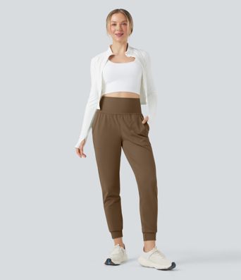 DayStretch Mid Rise Tummy Control Running Joggers with Pockets