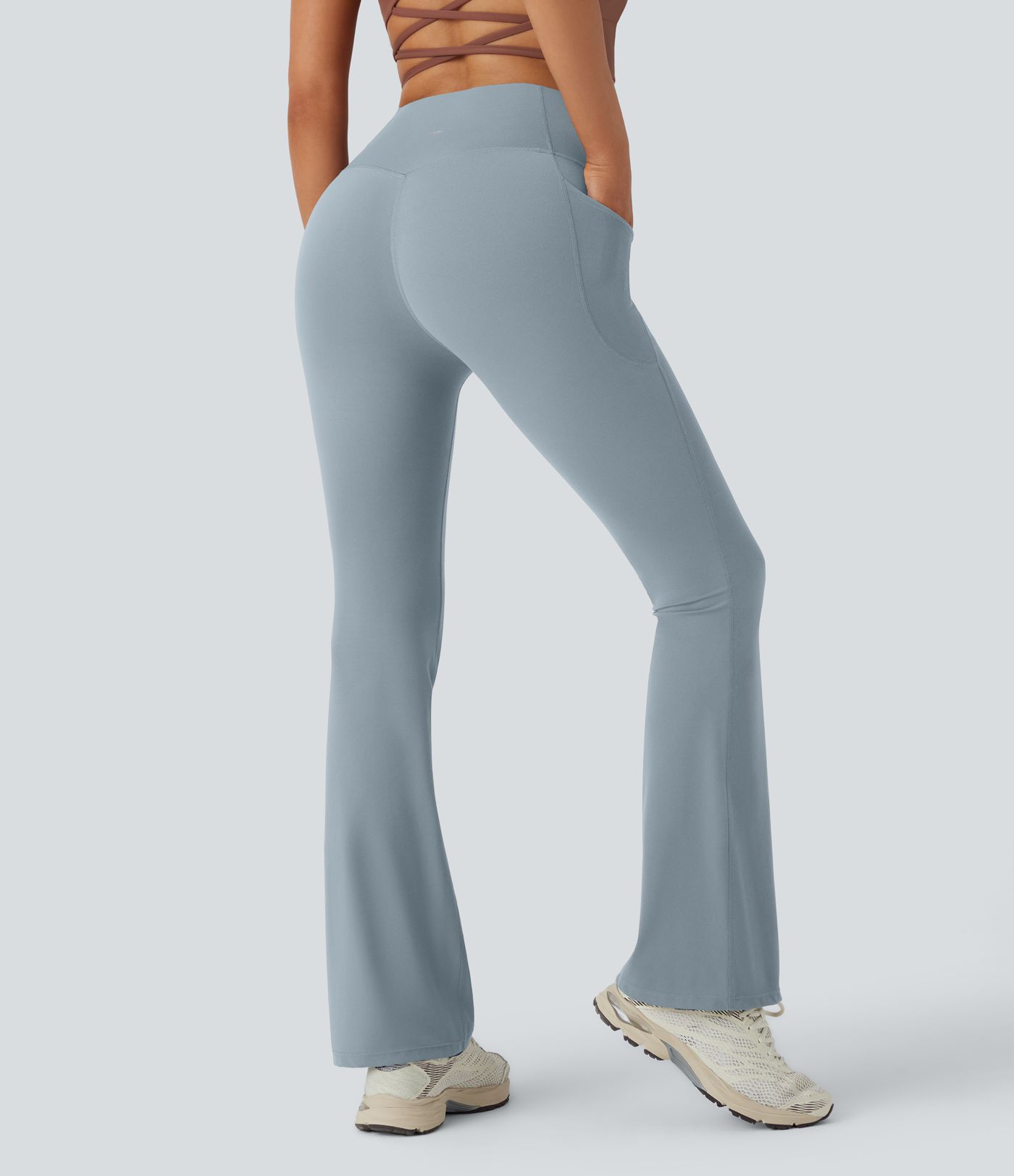 Halara UltraSculpt™ SoCinched Hoge Taille Buikcontrole Zakvormende Yoga Bootcut Legging
