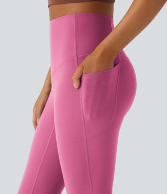 Halara UltraSculpt™ SoCinched Legging de Yoga Taille Haute avec Contrôle du Ventre et Poches, Coupe Évasée