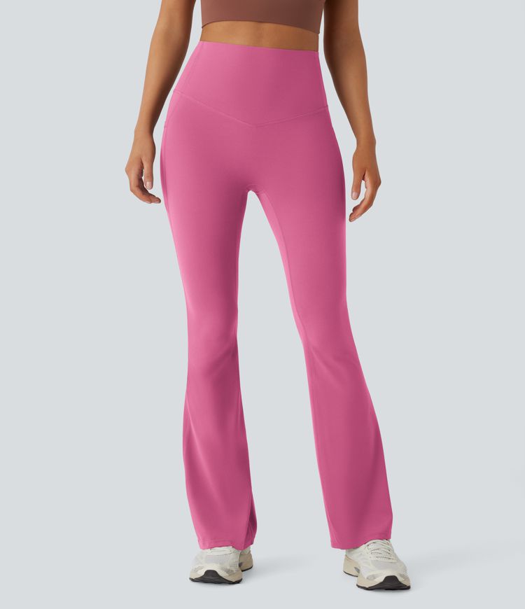 Halara UltraSculpt™ SoCinched Legging de Yoga Taille Haute avec Contrôle du Ventre et Poches, Coupe Évasée