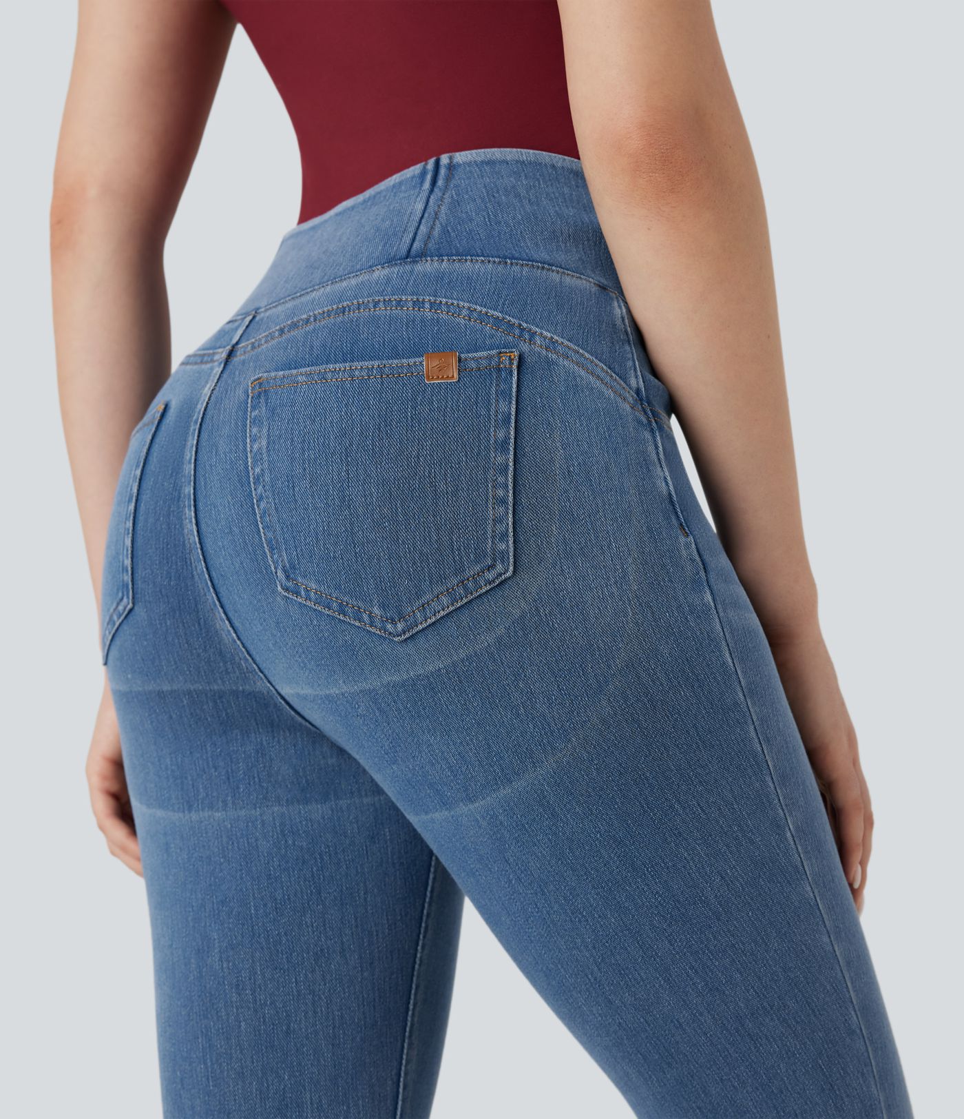 Halara Flex™ High-waisted Butt-lifting Tummy Control Skinny Denim Casual 7/8 Leggings with Pockets