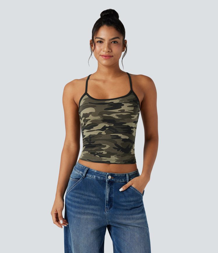 Racerback Camo Casual Tank Top