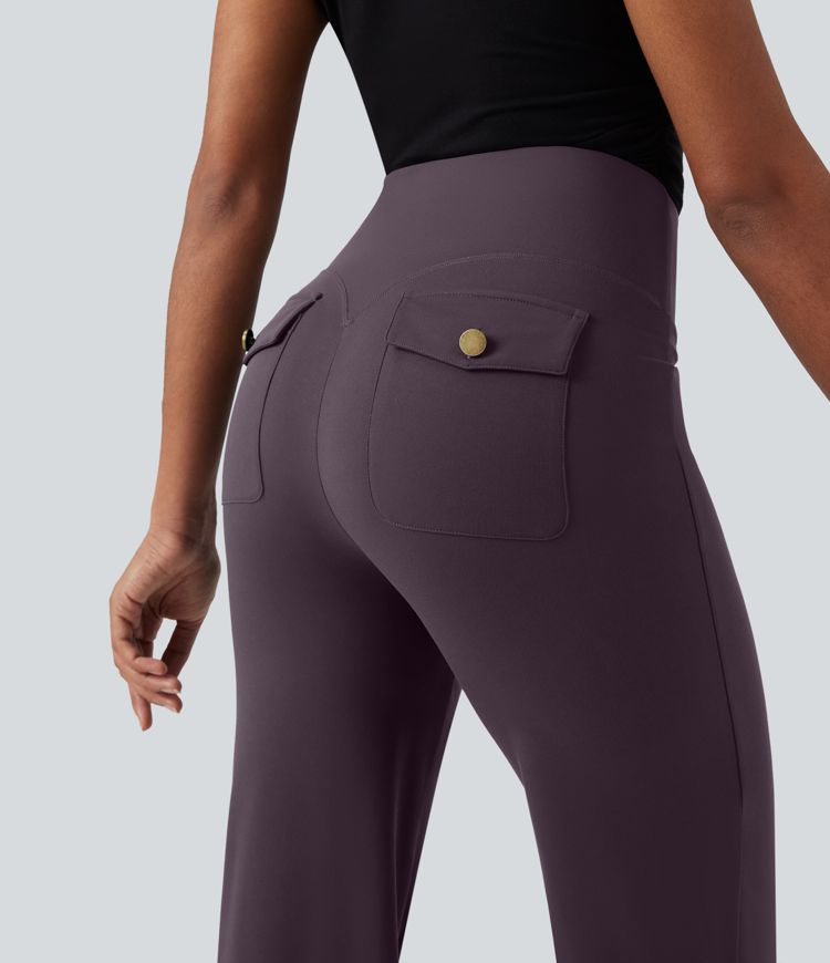 Halara UltraSculpt™ High Waisted Tummy Control Straight Leg Work Trousers with Pockets