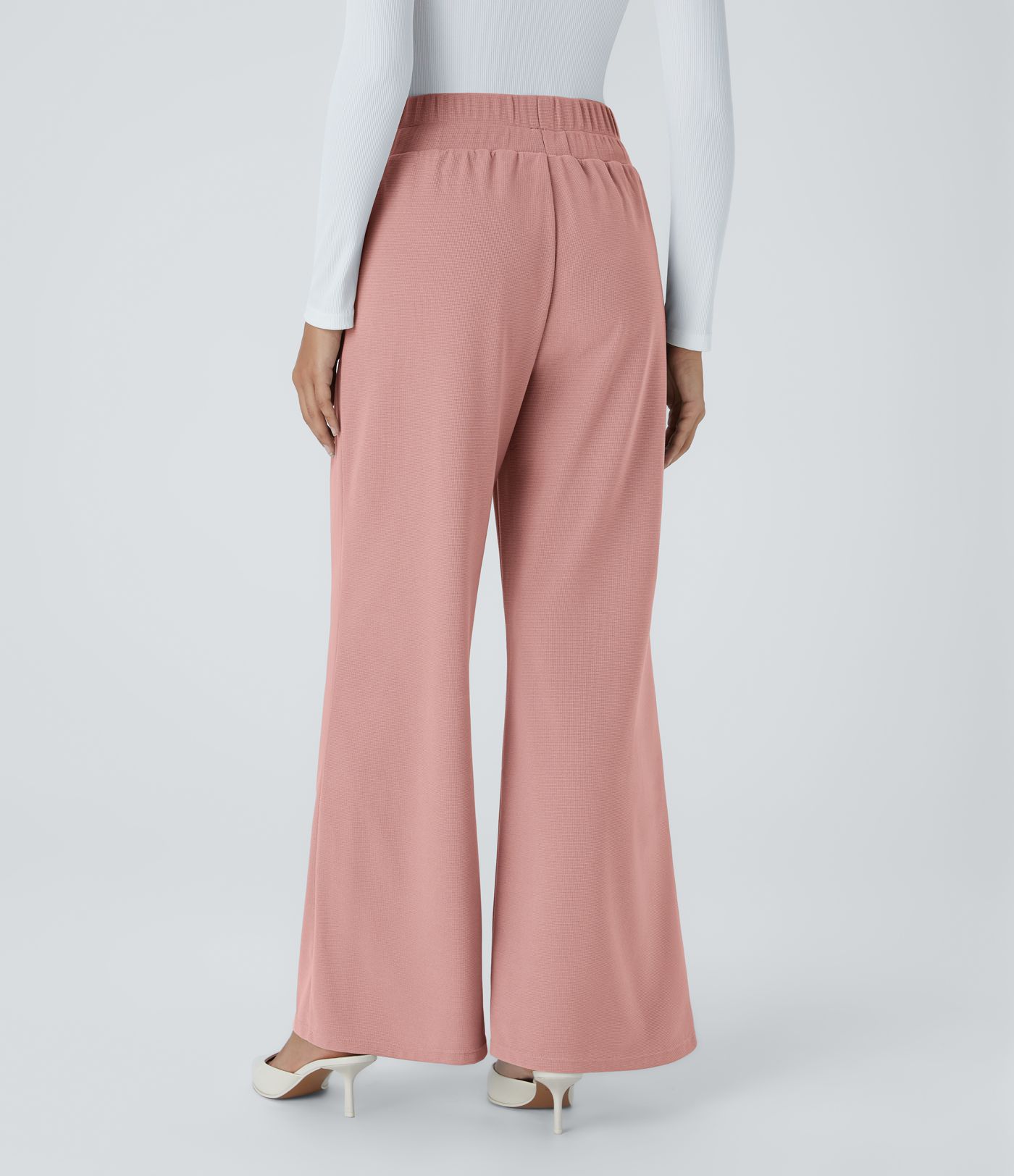 Halara Flex™ High Waisted Wide Waistband Pocket Wide Leg Waffle Work Pants