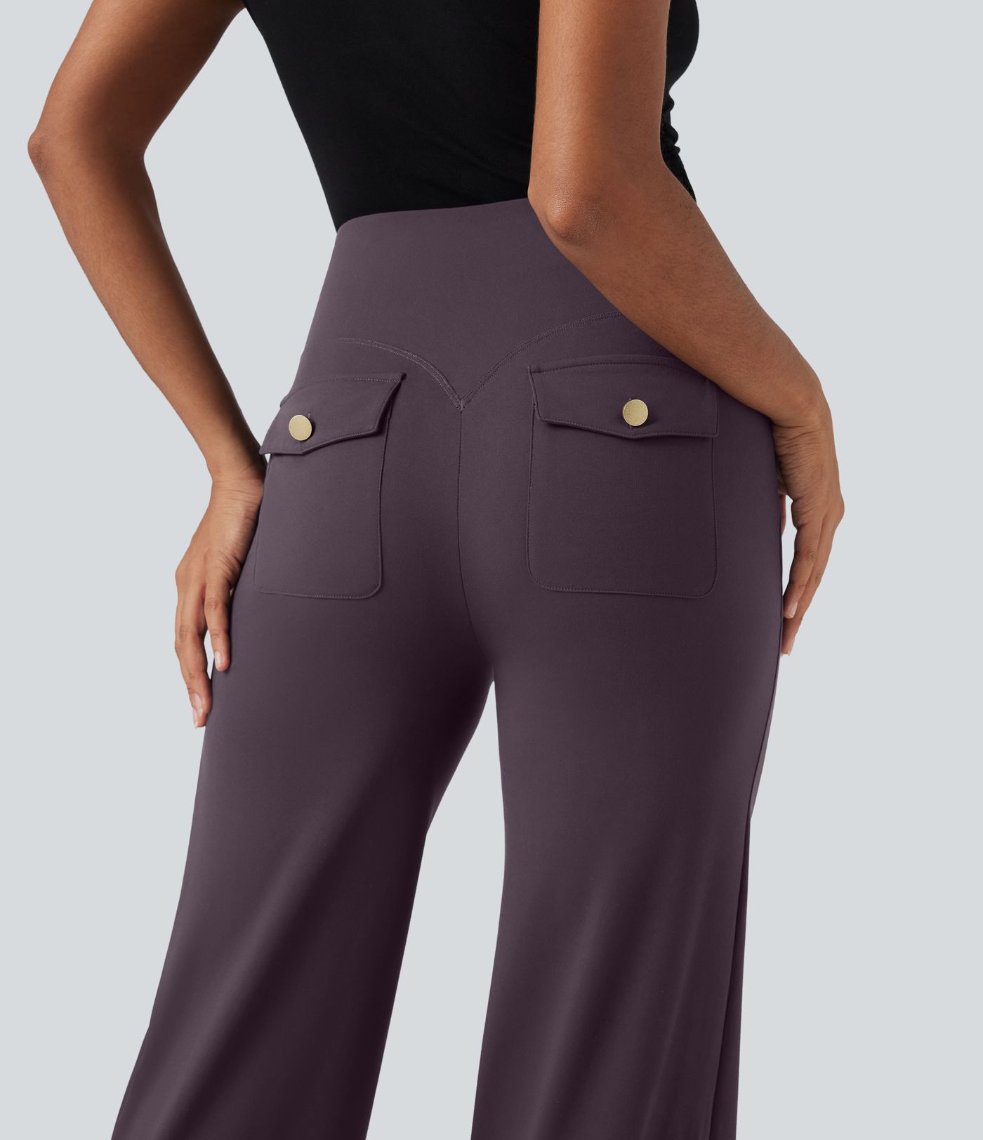 Halara UltraSculpt™ High Waisted Tummy Control Straight Leg Work Trousers with Pockets
