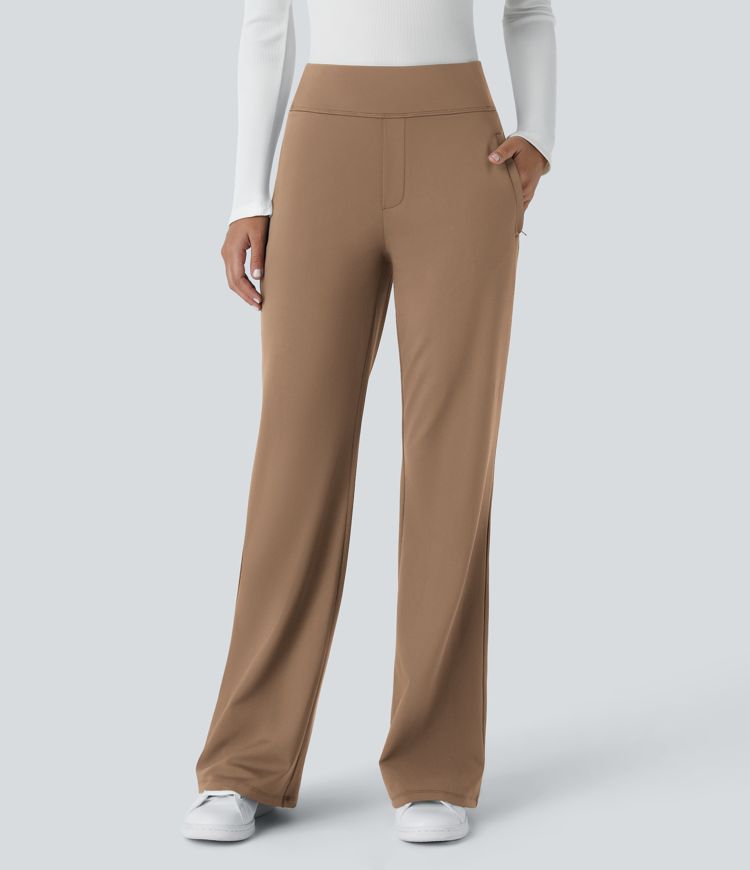 Schlaghose mit mittlerem Bund und seitlichen Reißverschlusstaschen