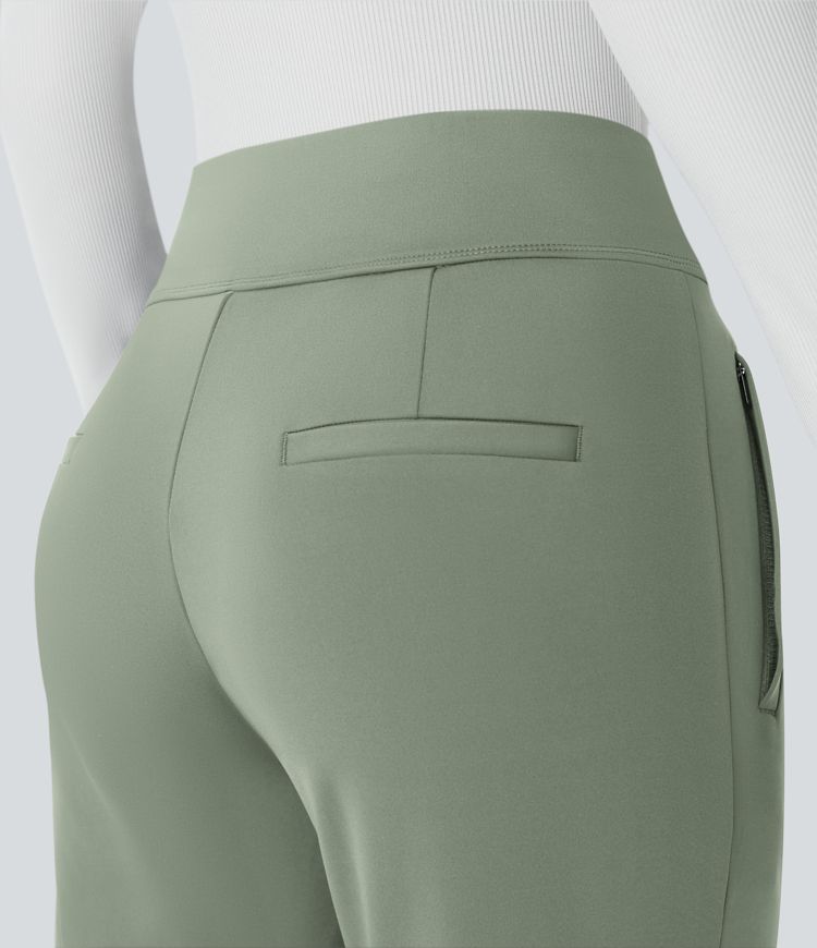 Halara Flex™ Mid Rise Side Zipper Pocket Work Flare Pants