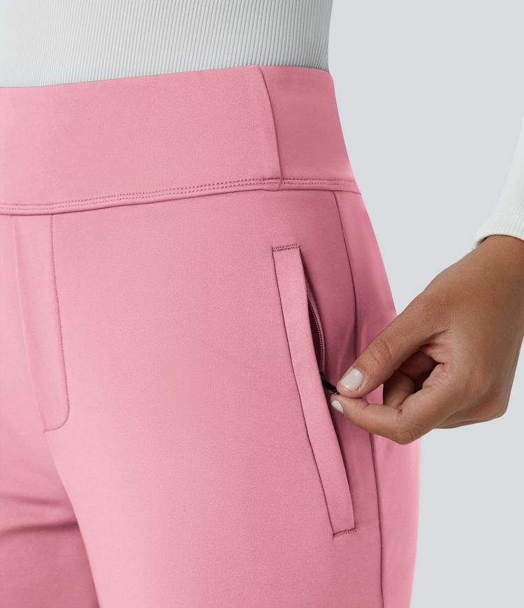 Halara Flex™ Mid Rise Side Zipper Pocket Work Flare Pants