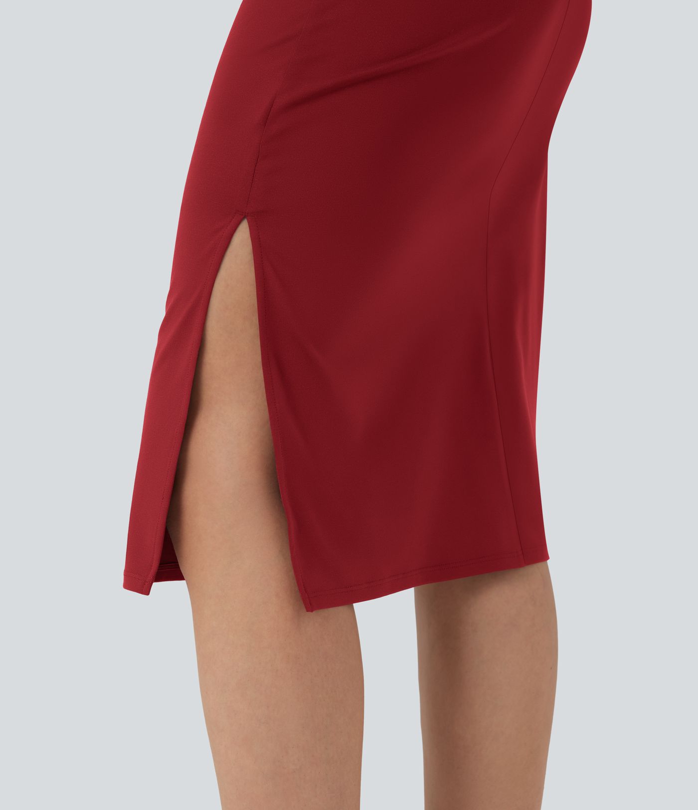 Short Sleeve Ruched Bodycon Women Long Midi Work Dress