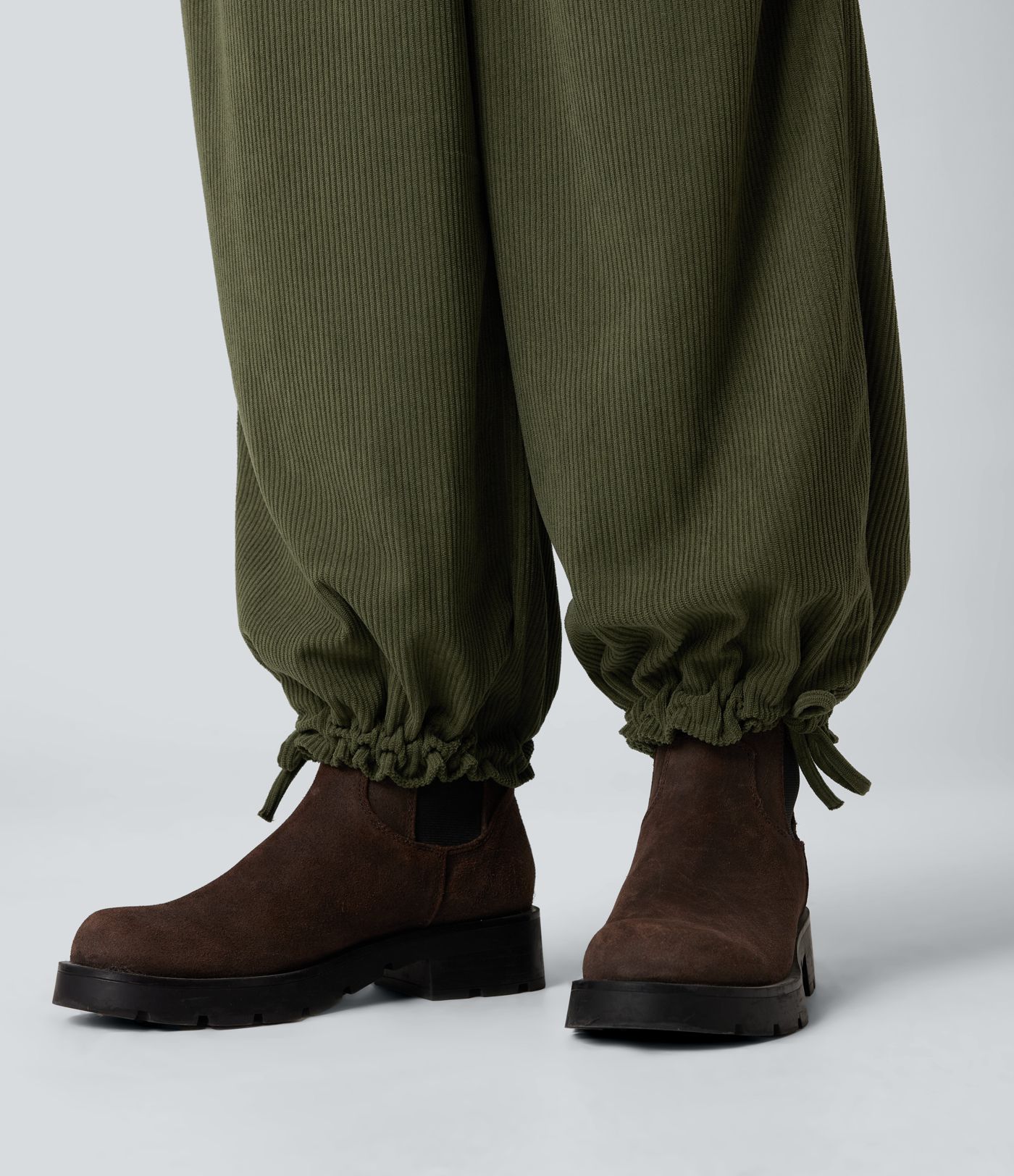 Mid Rise Wide Leg Corduroy Casual Pants with Pockets