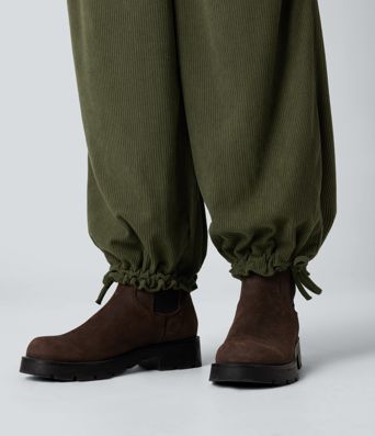 Mid Rise Wide Leg Corduroy Casual Pants with Pockets