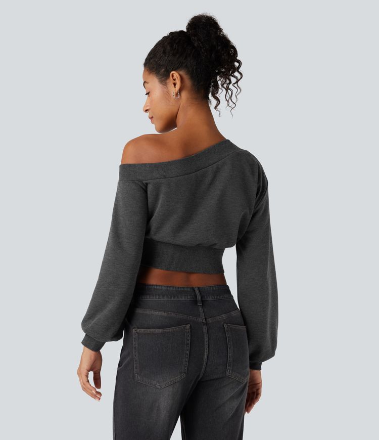 Ein-öxlótt, lengri lítill hversdagsspeysa (stutt)