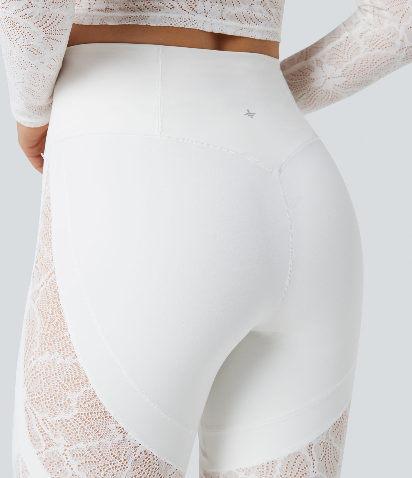 Halara UltraSculpt™ High Waisted Tummy Control Contrast Lace Yoga Flare Leggings with Pocket
