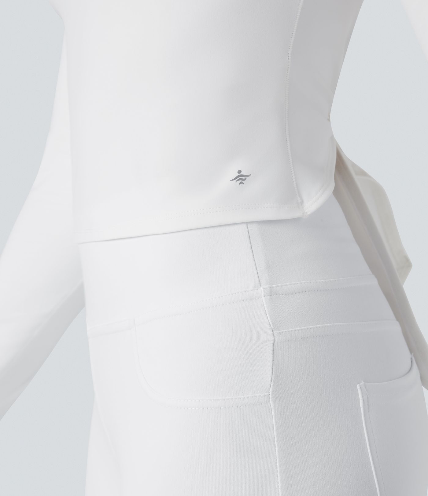 SoftlyZero™ Plush Mock Neck Long Sleeve Thumb Hole Tie Back Yoga Sports Top