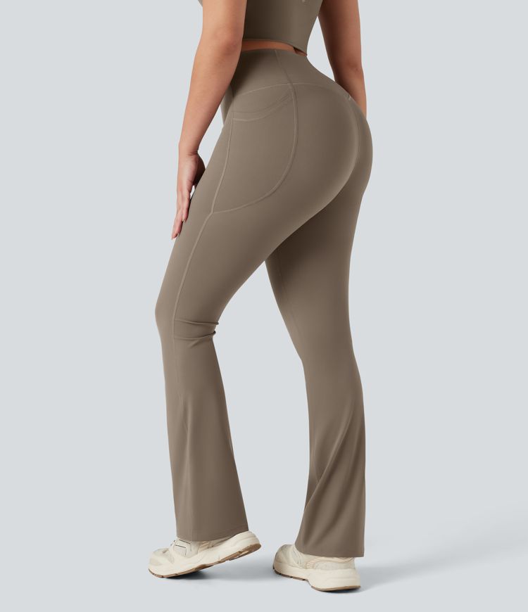 Halara UltraSculpt™ High Waisted Tummy Control Butt Lifting Shaping Yoga Bootcut Leggings with Pockets