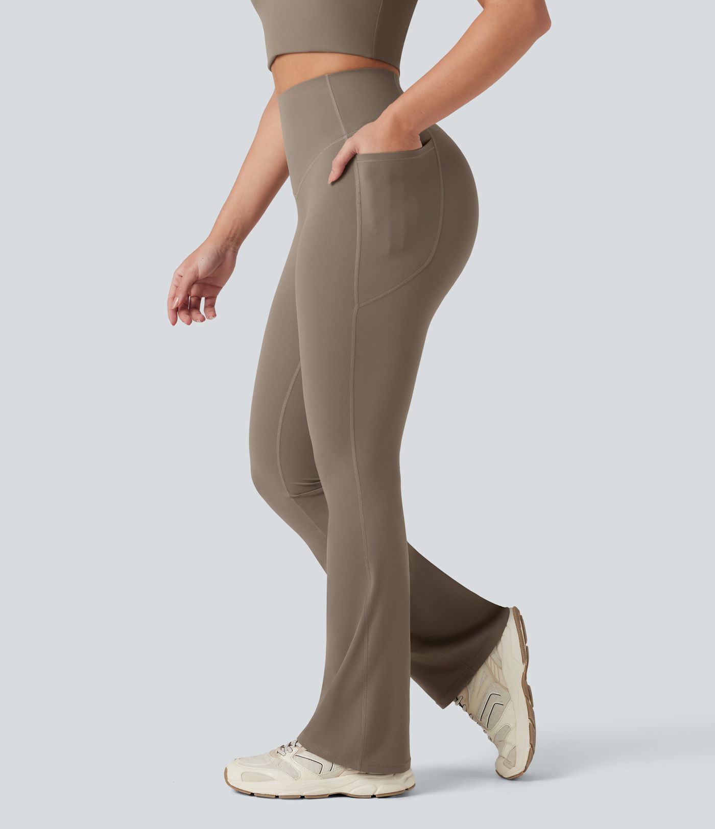 Halara UltraSculpt™ High Waisted Tummy Control Butt Lifting Shaping Yoga Bootcut Leggings with Pockets