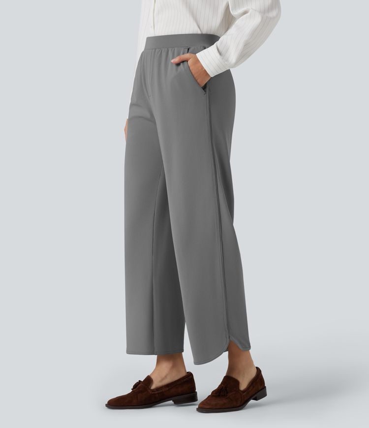 Halara Flex™ Mid Rise Curved Hem Straight Leg Work Pants with Pockets