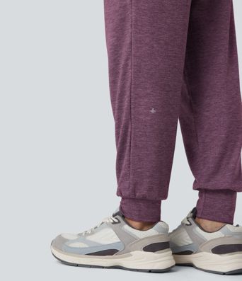 High Waisted Ruched Heathered Yoga Joggers with Pockets