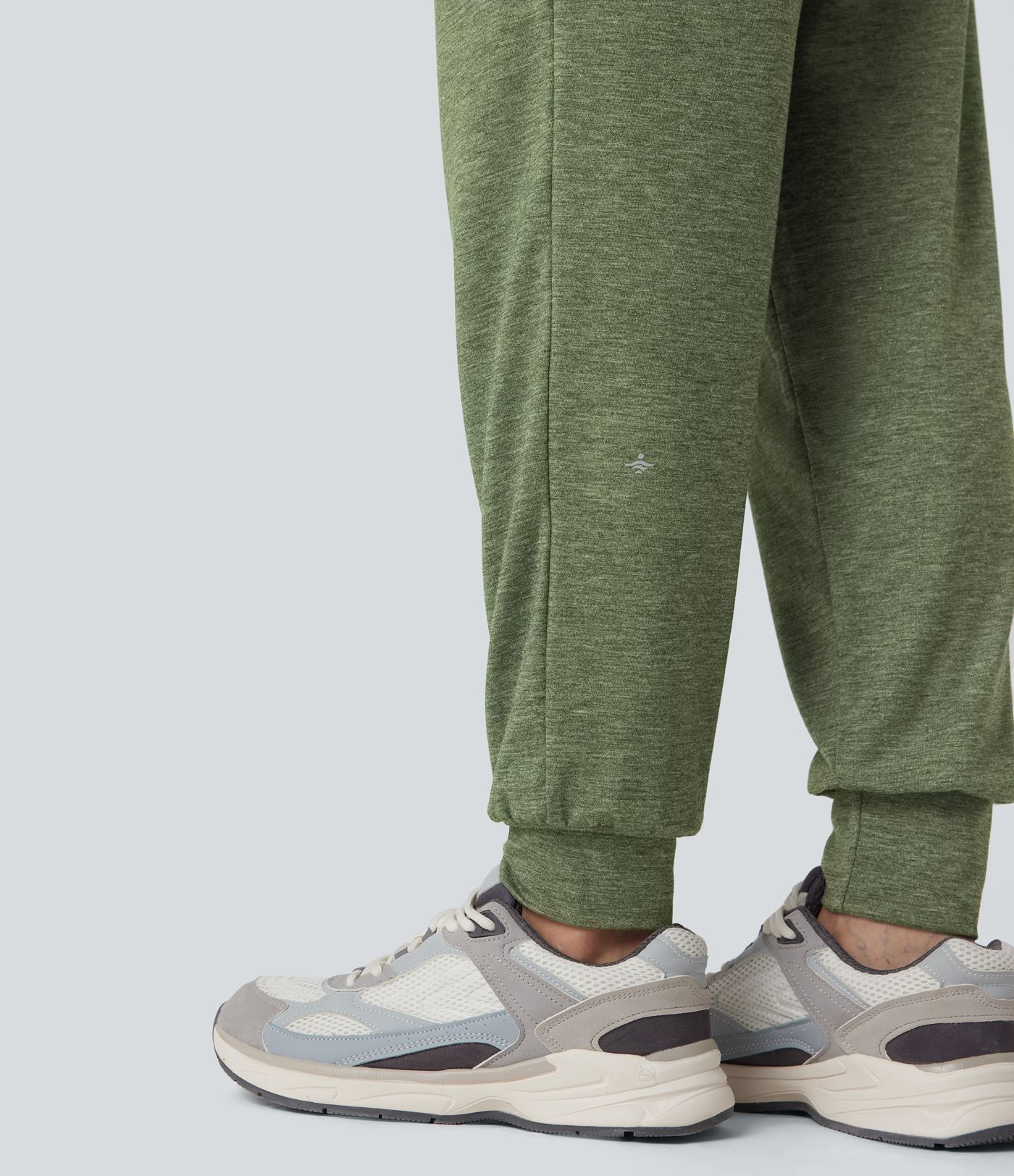 Hohe Taille Geraffte Melierte Yoga-Jogginghose mit Taschen