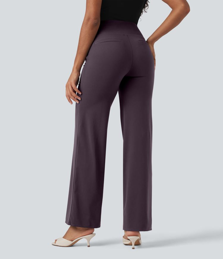 Straight office pants from Halara UltraSculpt™ with high-rise shaping, abdomen control, and pockets
