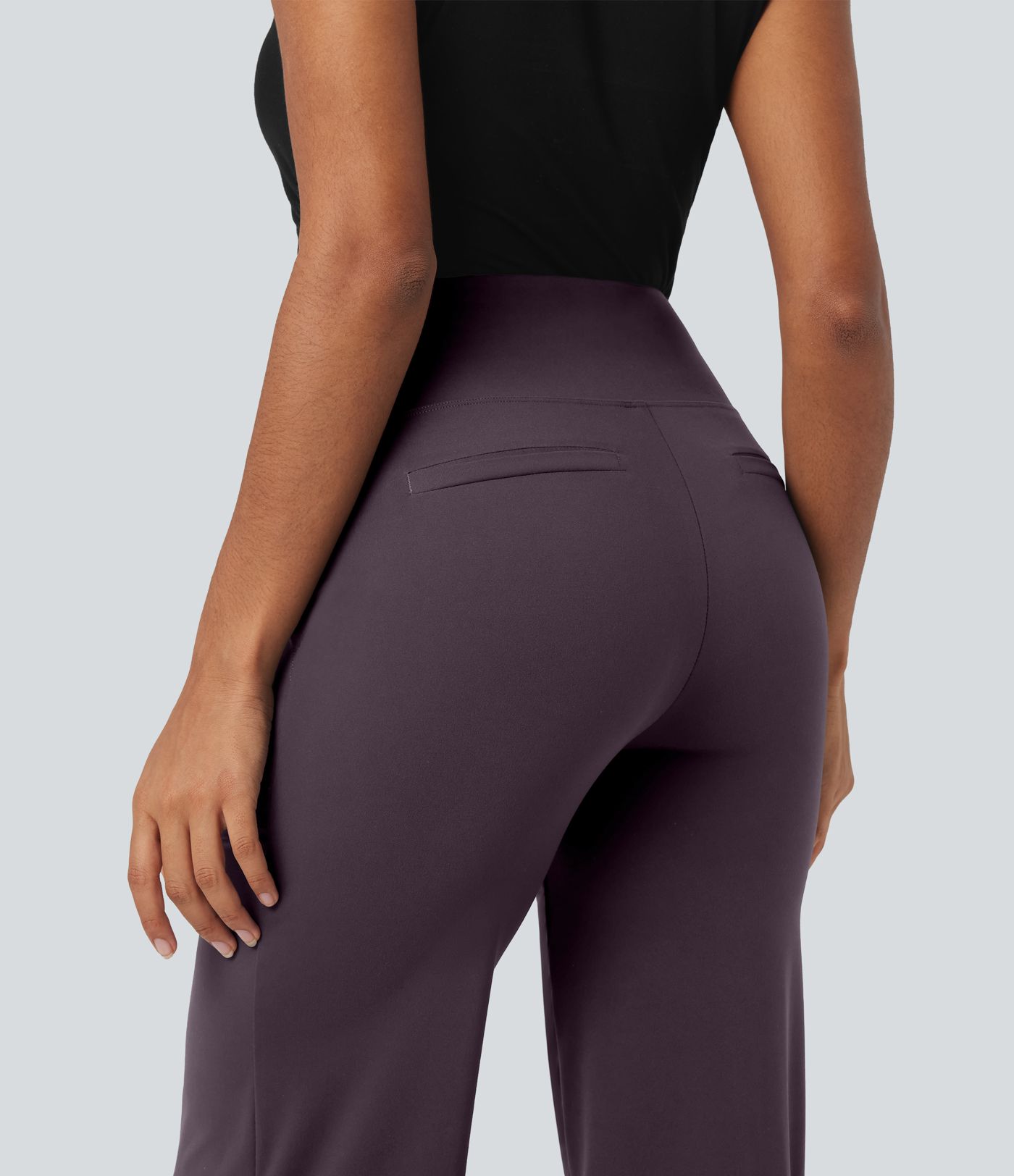 Straight office pants from Halara UltraSculpt™ with high-rise shaping, abdomen control, and pockets
