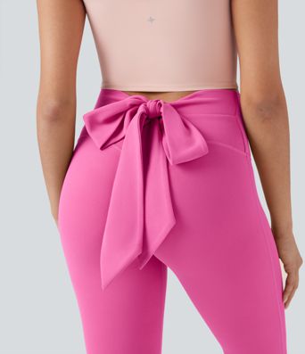 SoftlyZero™ High Waist Tie Back Gerafftes 7/8 Yoga-Leggings-UPF50+