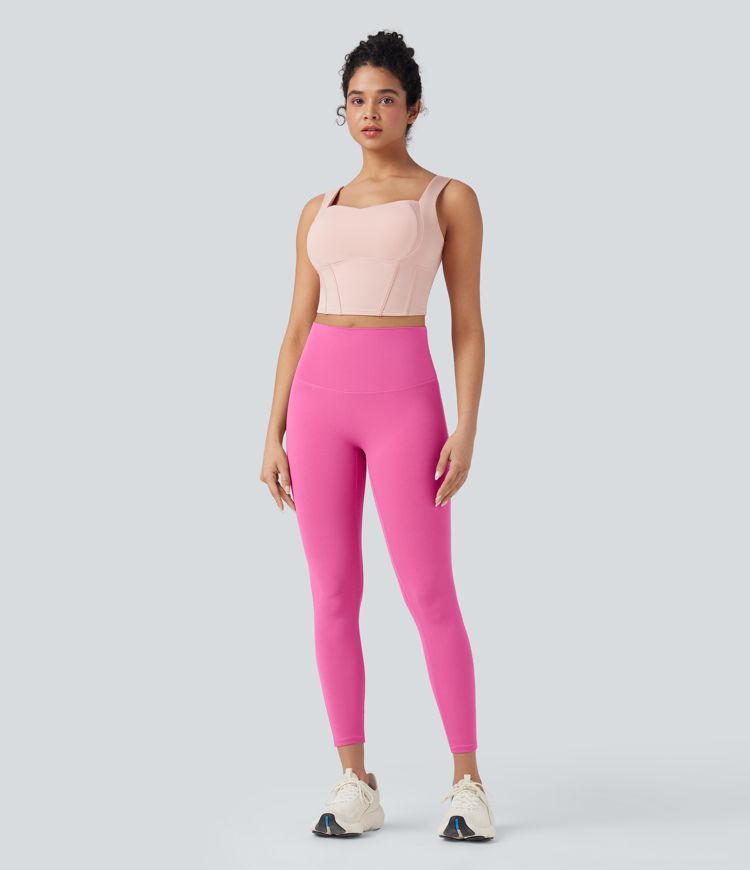 SoftlyZero™ High Waist Tie Back Gerafftes 7/8 Yoga-Leggings-UPF50+