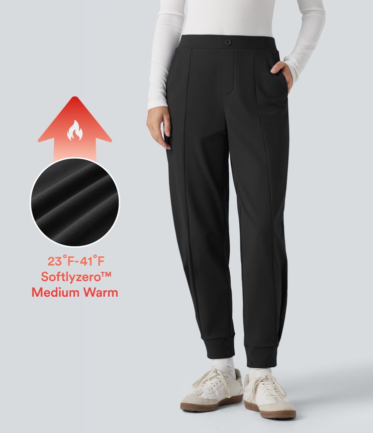 SoftlyZero™ Plush Thermal Mid Rise Work Joggers with Pockets